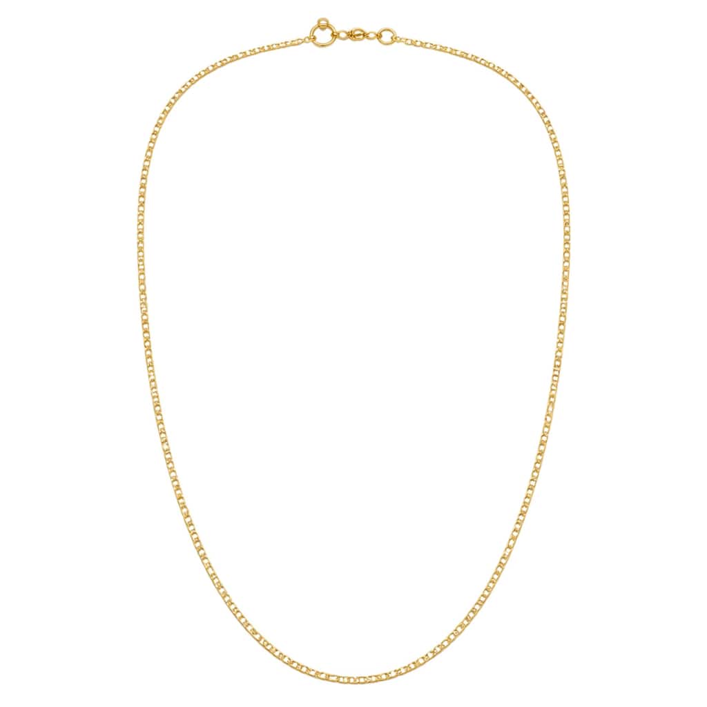 Fremada 10k Yellow Gold 1.32mm Dainty Sparkle Mirror Chain