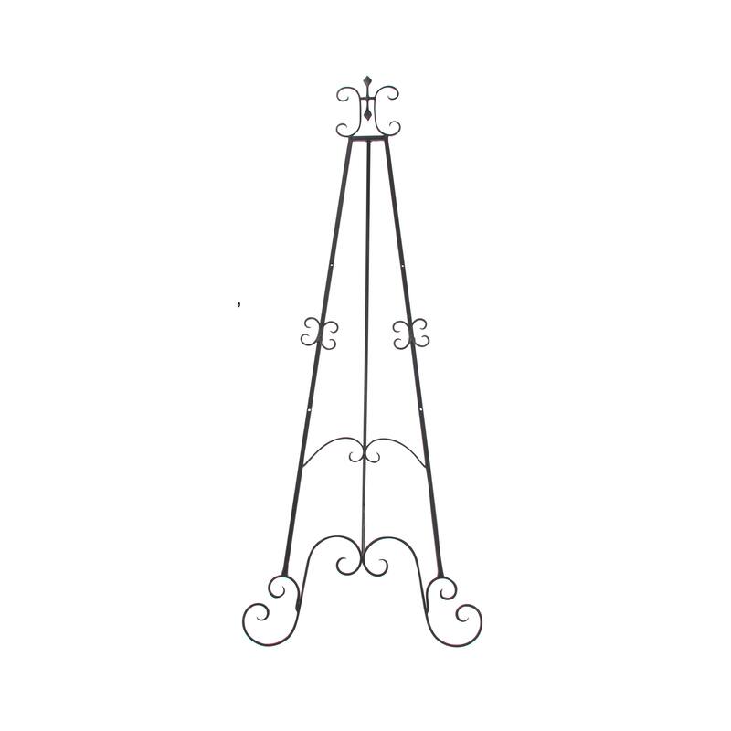 Black Metal Adjustable 3 Tier Scroll Display Easel with Chain Support