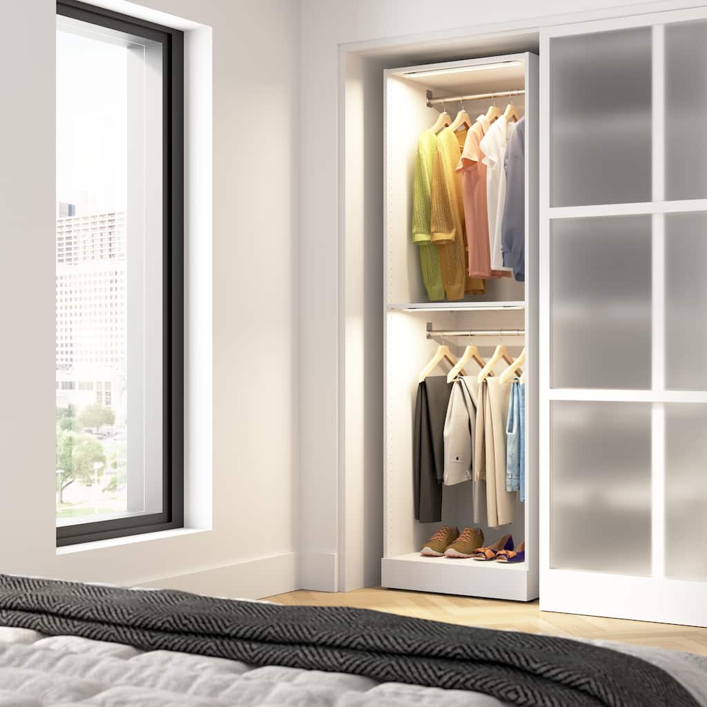 Bestar Florence 25W x 25D Double Hanging Closet System with LED Light
