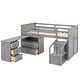 preview thumbnail 15 of 25, Low Study Twin Size Loft Bed with Storage Steps and Portable, Desk
