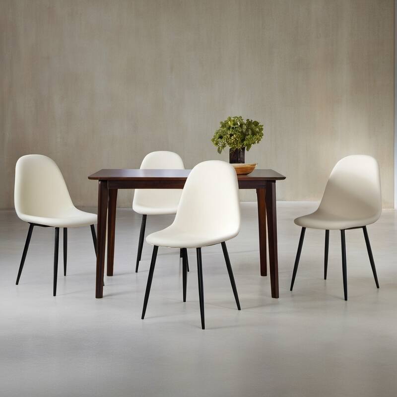 HomyLin Dining Chair Set of 4 Upholstered Fabric Armless Low Back