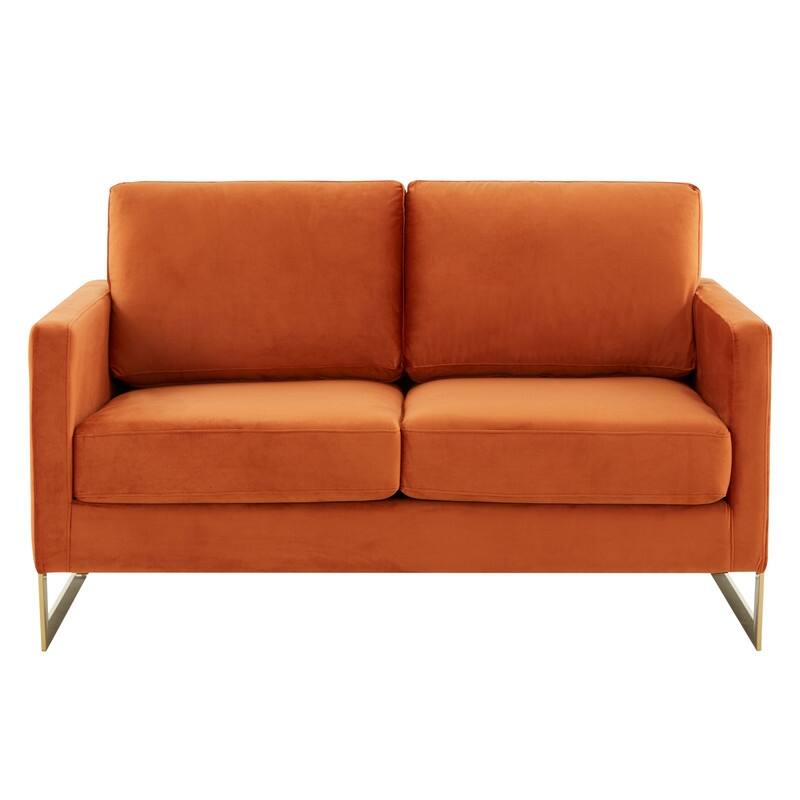 Lincoln Velvet 2-Seater Sofa with Foam Cushions Pocket Spring Stainless Steel Base Removable Cushion Fully Assembled