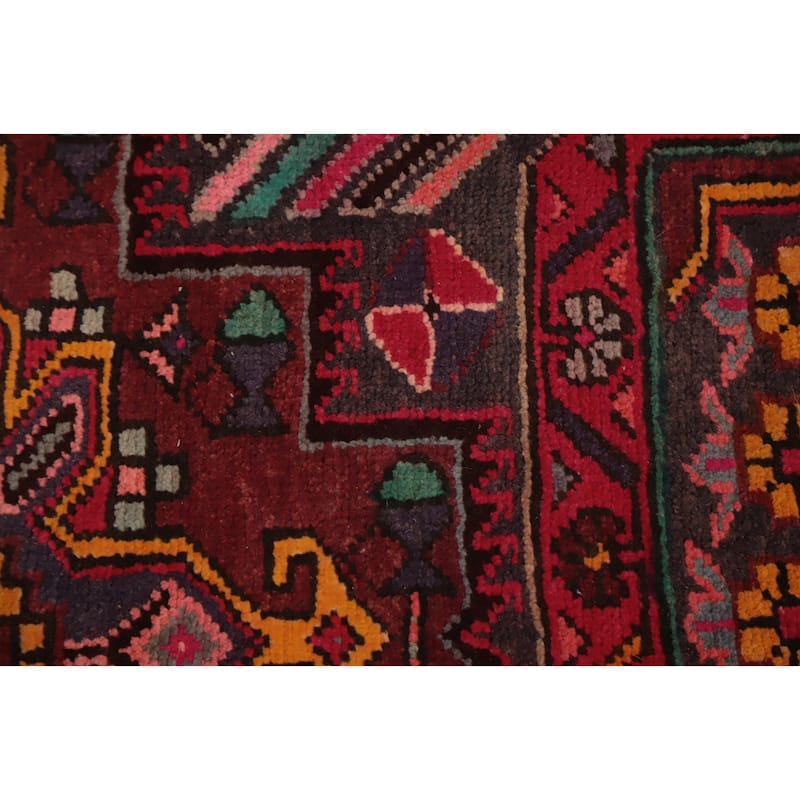 Hand Knotted Oriental 100% Wool Carpet Traditional Tribal Greys & Charcoal Ardebil Runner Rug - 10' 1'' X 2' 7''