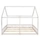 preview thumbnail 4 of 18, Wooden Twin Size House Platform Beds with Fence, Two Shared Beds with Roof, Montessori Bed for 2 Kids Double Bed Frame, 2 in 1