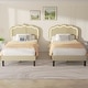 preview thumbnail 1 of 17, VECELO Upholstered Platform Kids Bed Frame with Headboard & LED Lights,Twin Size Bed Set of 2