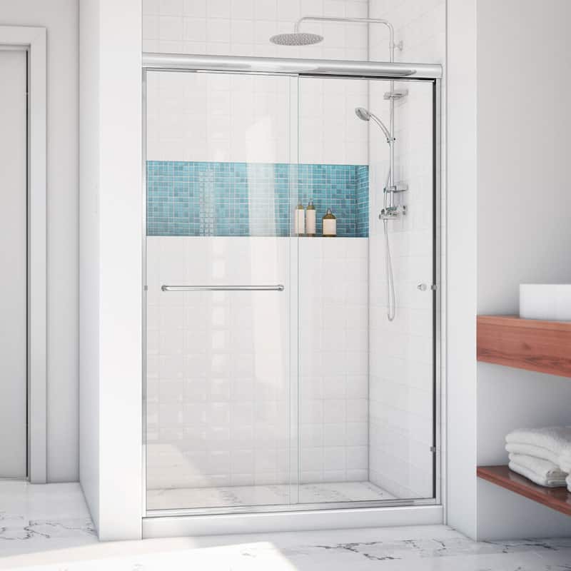 DreamLine Alliance Pro LT 44 - 48 in. W x 70 3/8 in. H Semi-Frameless Bypass Sliding Shower Door in Chrome and Clear Glass