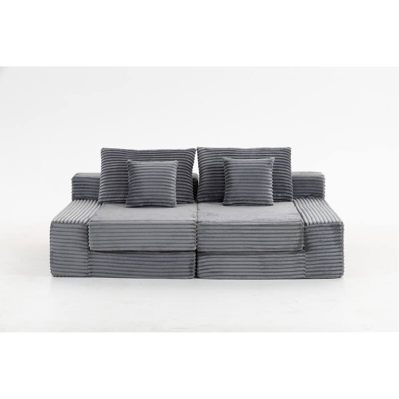 Double Lounge Chaise,Cloud Plush Sofa Bed,Upholstered Boneless Cloud Sofa Deep Seat