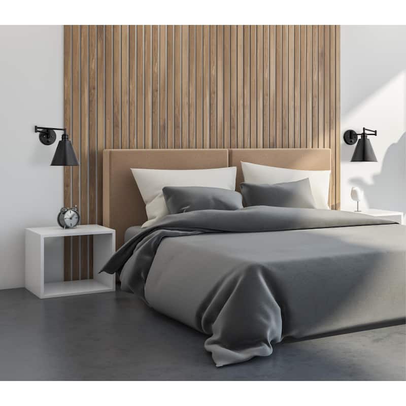 Westinghouse Lighting Trocadero One Light Swing Arm Wall Fixture with On/Off Switch, Matte Black Finish - 1-Light