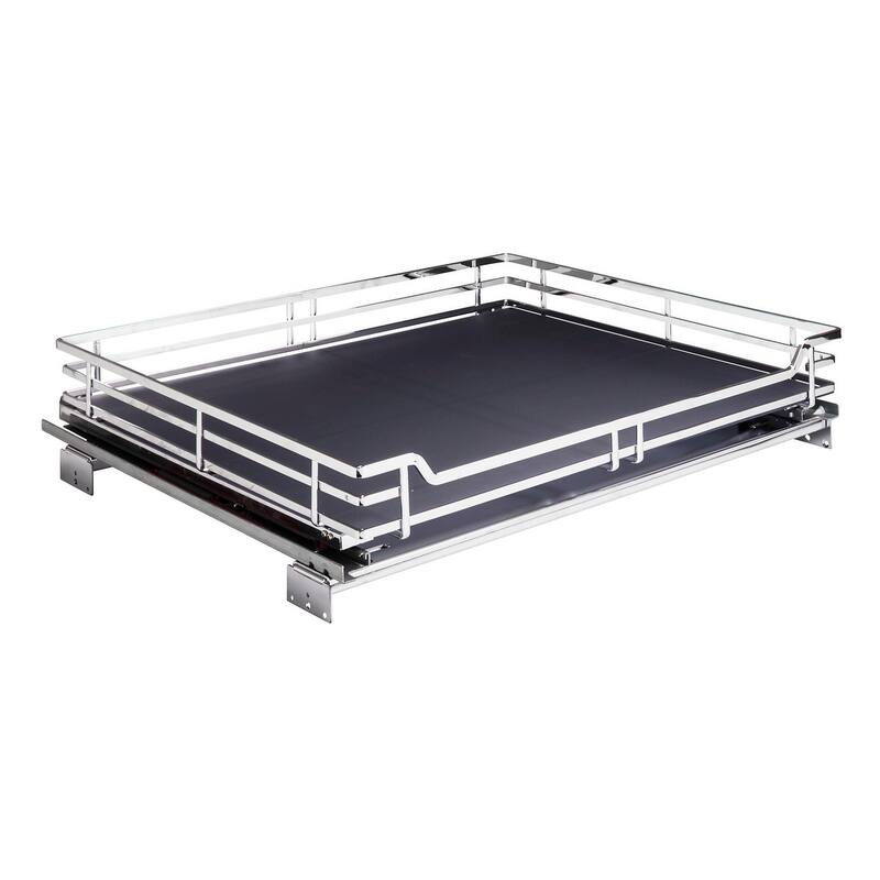 Hardware Resources 26" Wide Base Cabinet Pull Out Organizer with Soft - Polished Chrome
