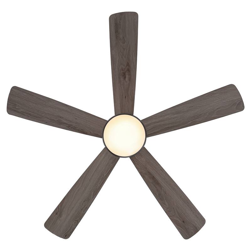 52" Graphite Wooden Modern Ceiling Fan with Light and Remote - Timber Gray