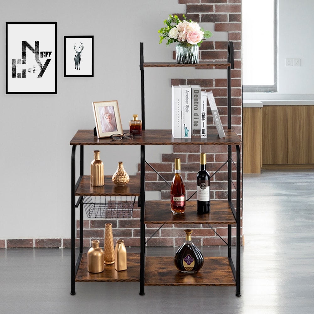 Kitchen Bakers Rack with Storage, 43 inch Microwave Stand 5-Tier Kitchen  Utility Storage Shelf - On Sale - Bed Bath & Beyond - 35464010