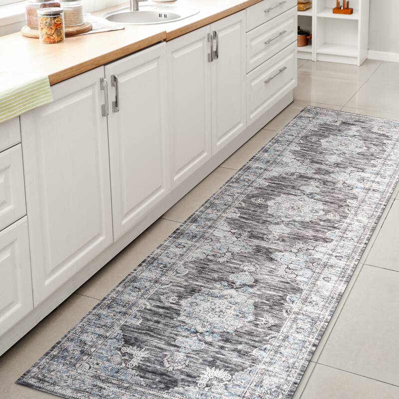 JONATHAN Y Wincer Bohemian Distressed Chenille Machine-Washable Area Rug