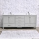 preview thumbnail 2 of 10, Prismosaic 84 in. Lunar Gray Vanity with Countertop & Splash, Double Sinks