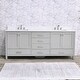 preview thumbnail 11 of 10, Prismosaic 84 in. Lunar Gray Vanity with Countertop & Splash, Double Sinks