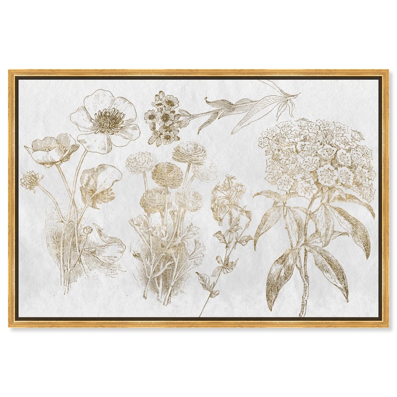 Floral Selection Canvas by Art Remedy - Gold - 45" x 30"