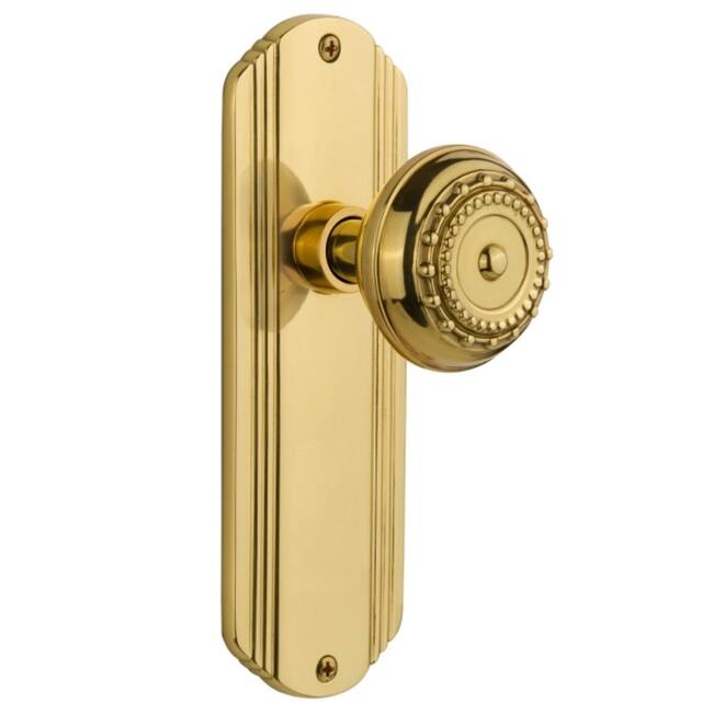 Nostalgic Warehouse Meadows Solid Brass Single Dummy Door Knob with - Unlacquered Brass