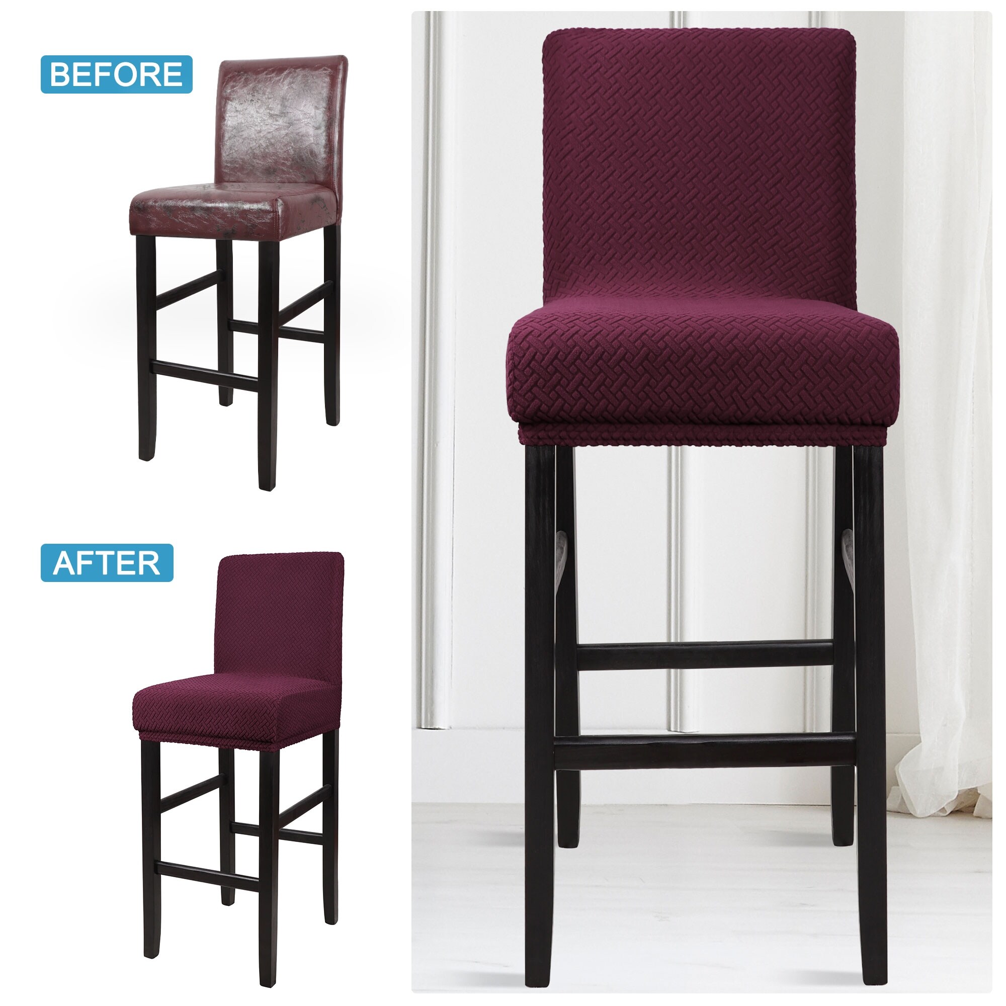 Stretch Bar Stool Cover for Bar Height Side Chair Slipcovers - Bed Bath &  Beyond - 34008672