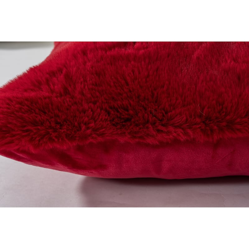 Faux Rabbit Collection Solid Square Pillow - (20" x 20")