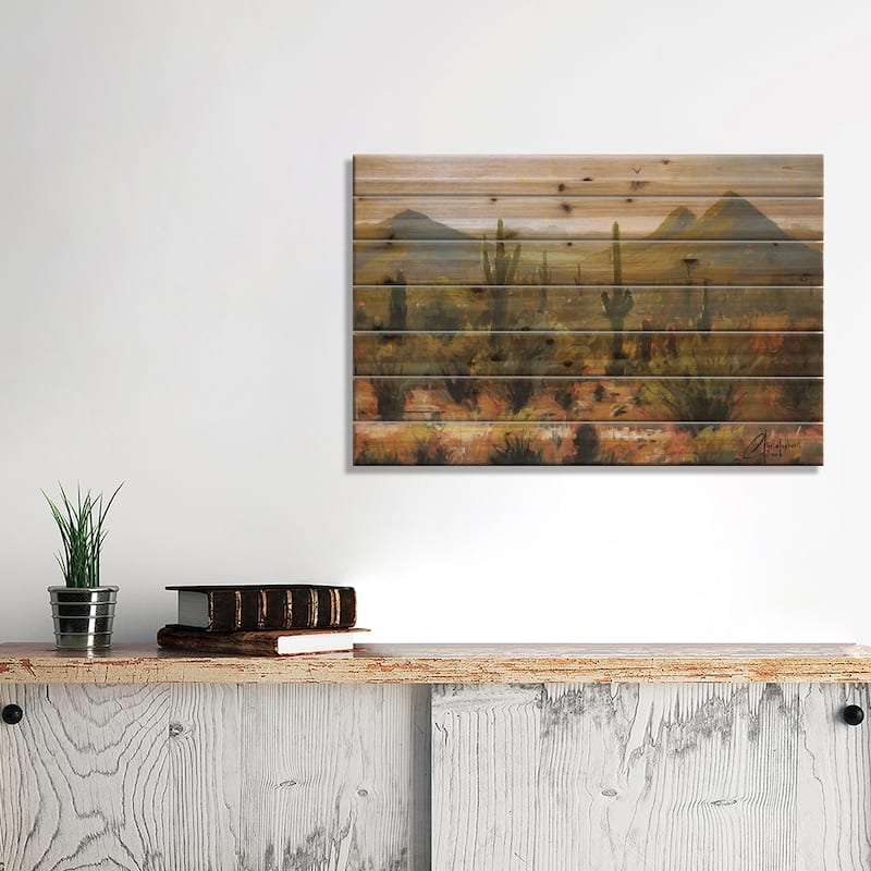 Morning At Lost Dog Wash Trail Print On Wood by Christopher Clark - Multi-Color