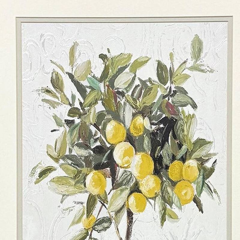 HomeRoots Set Of Two Lemon Tree Pot Brown Framed Wall Art