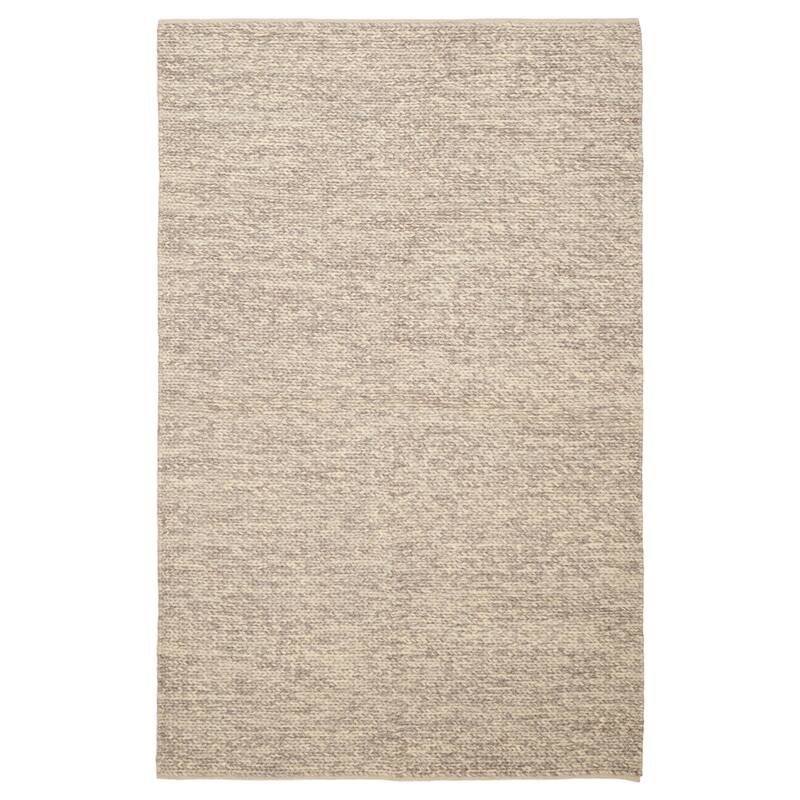 ECARPETGALLERY Braid weave Sienna Grey, Ivory Wool Rug - 5'2 x 8'1