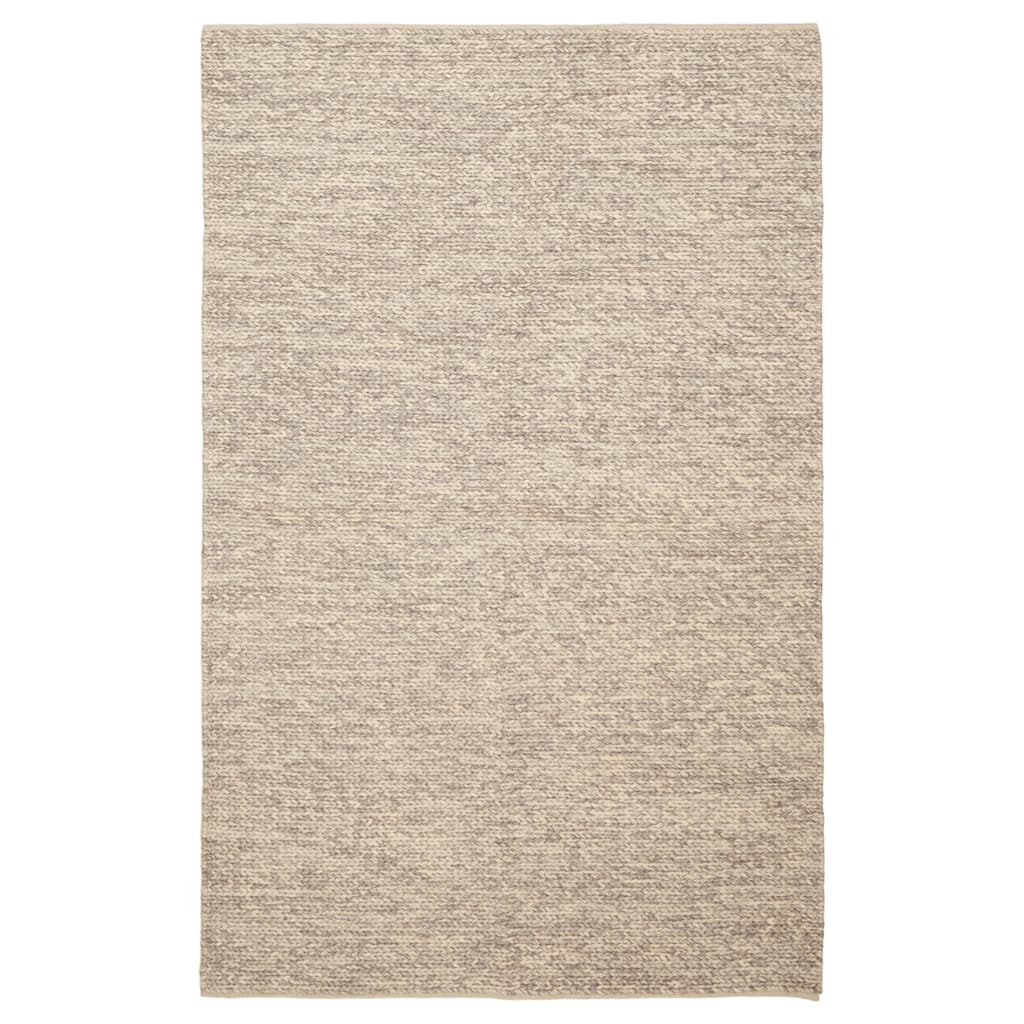 ECARPETGALLERY Braid weave Sienna Grey, Ivory Wool Rug - 5'2 x 8'1