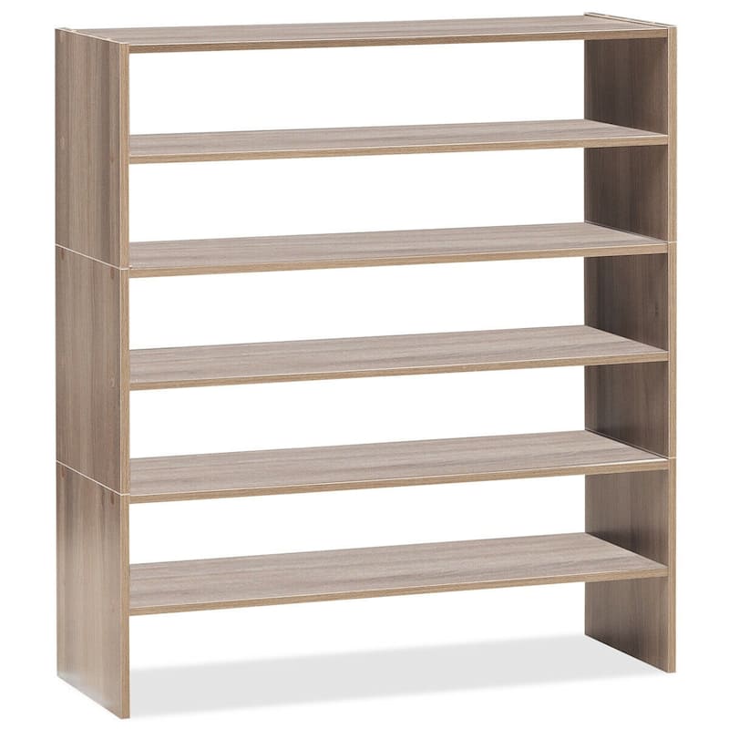 3-Piece Multipurpose MDF Stackable Storage Shoe Rack with 2-Tier Shelves for Hallway or Living Room - 31"x 12"x36" (L x W x H)