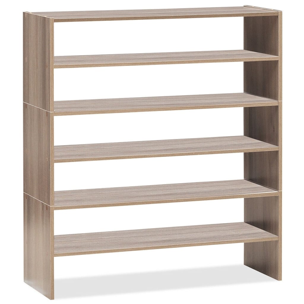 3-Piece Multipurpose MDF Stackable Storage Shoe Rack with 2-Tier Shelves for Hallway or Living Room - 31"x 12"x36" (L x W x H)