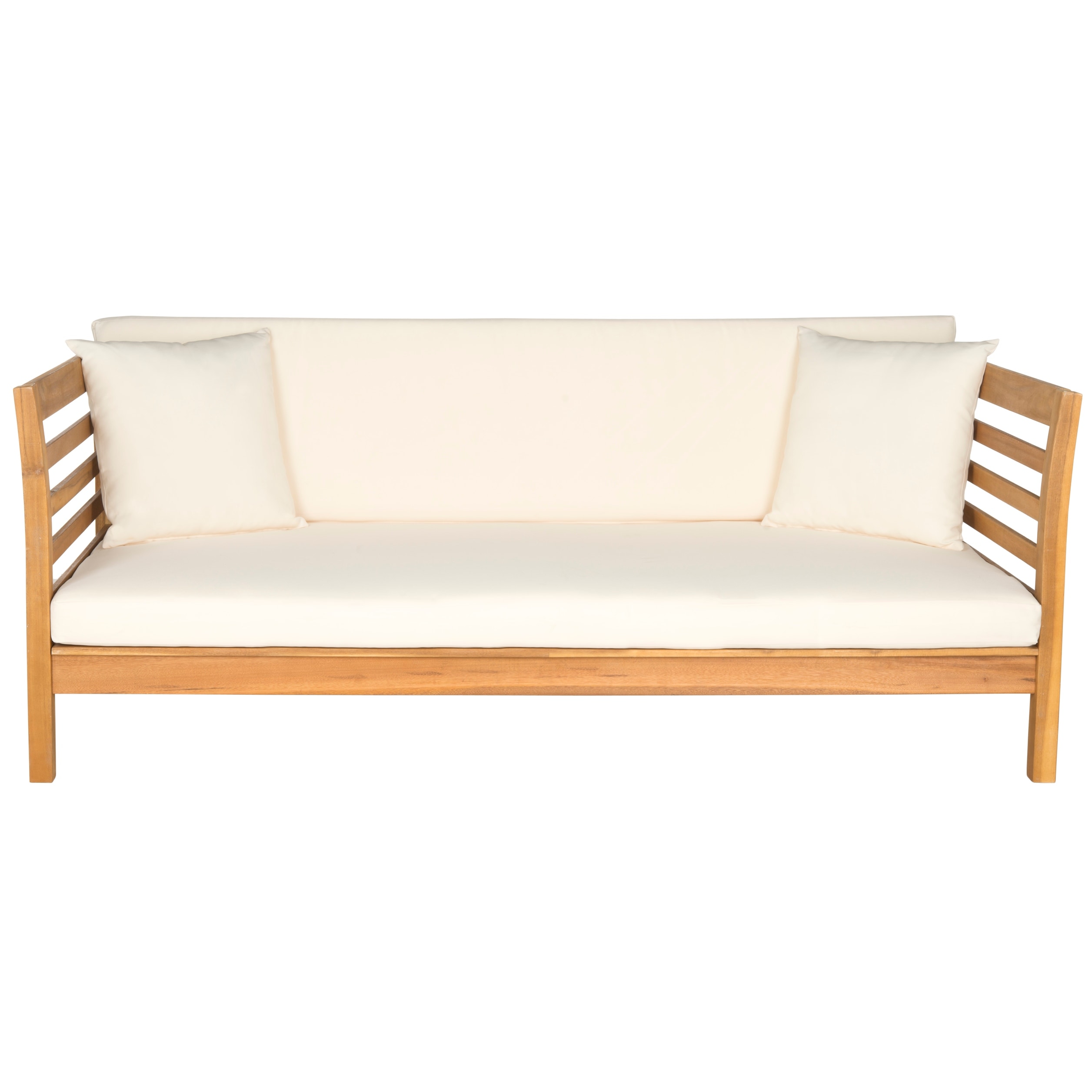 SAFAVIEH Outdoor Eriona Acacia Wood Cushioned Daybed - 39W x 27D x 72H