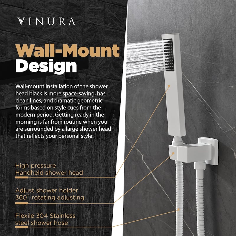 High Pressure Shower Heads - Modern White Shower Head with Handheld