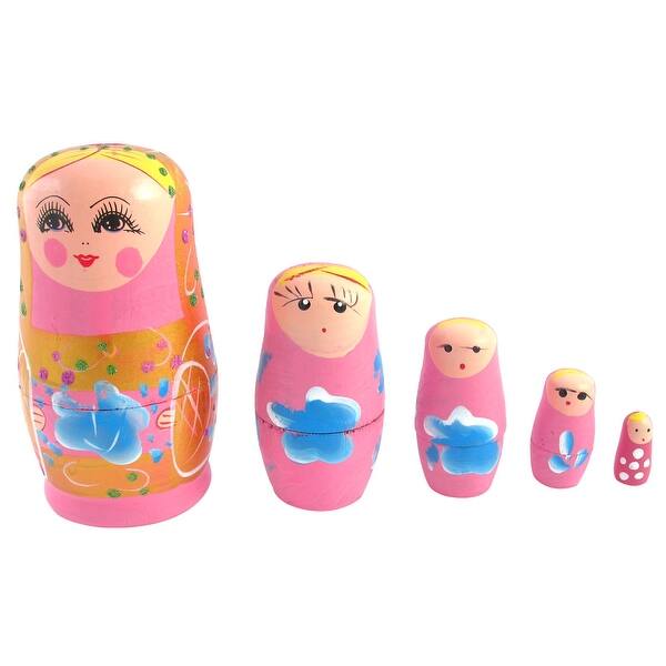 Shop Unique Bargains Russian Babushka Petal Painted 5 Layers