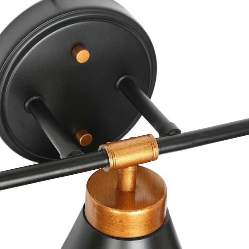 Modern Black Industrial 3-light Bathroom Vanity Lights Brass Dimmable Wall Sconces Kitchen Cabinet