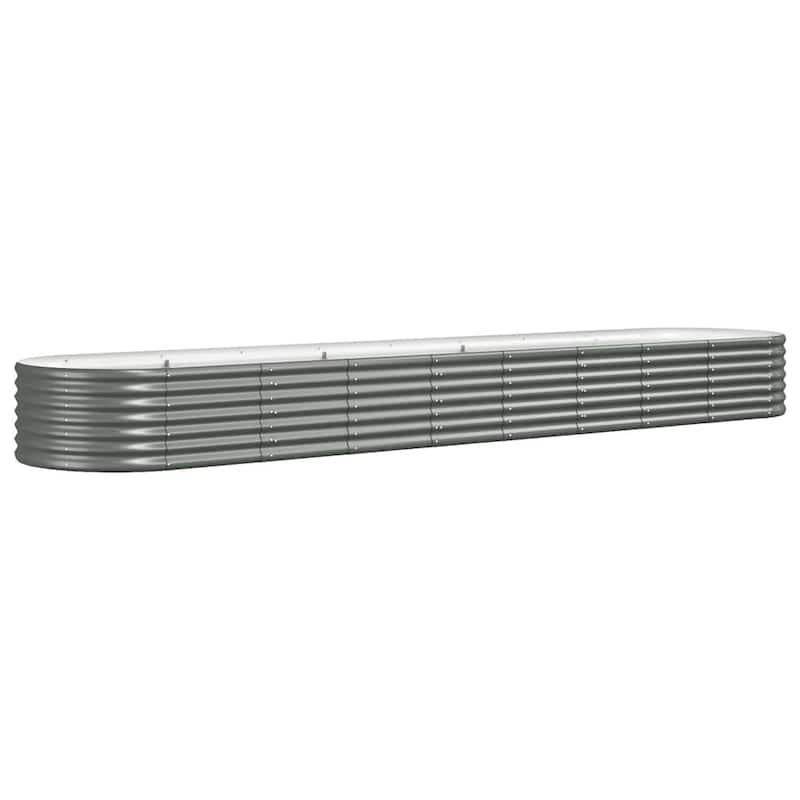 vidaXL Raised Garden Bed Raised Flower Bed Galvanized Steel Outdoor Planter