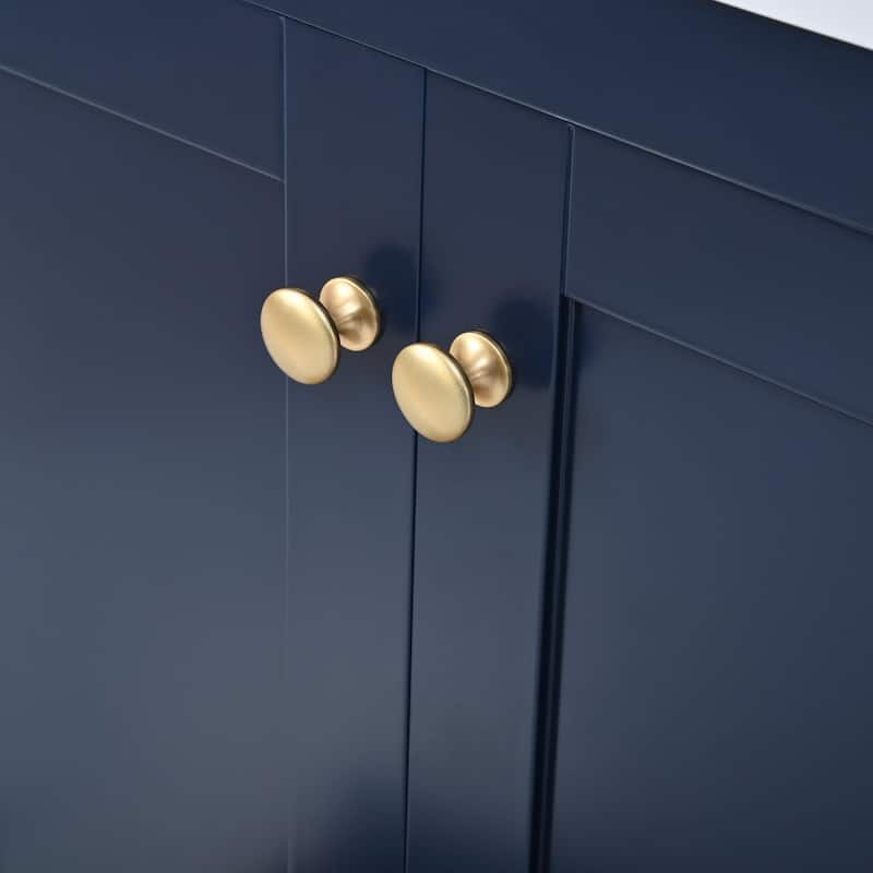 36 inch MDF Freestanding Bathroom Vanity Set in Blue with Integrated Resin Sink - 36'' x 18'' x 34''