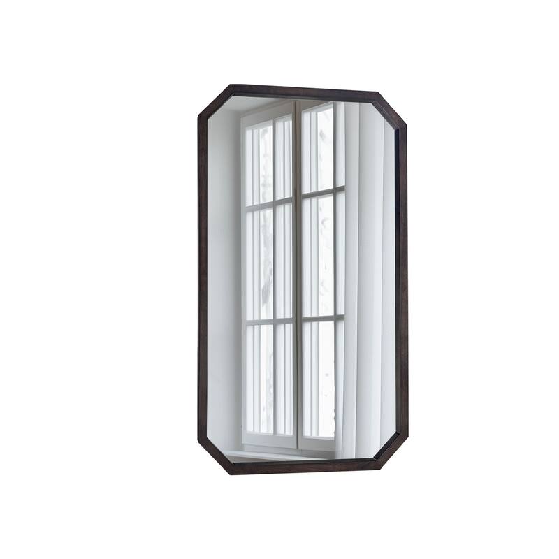 Octagon Panel Black Framed Wall Mirror