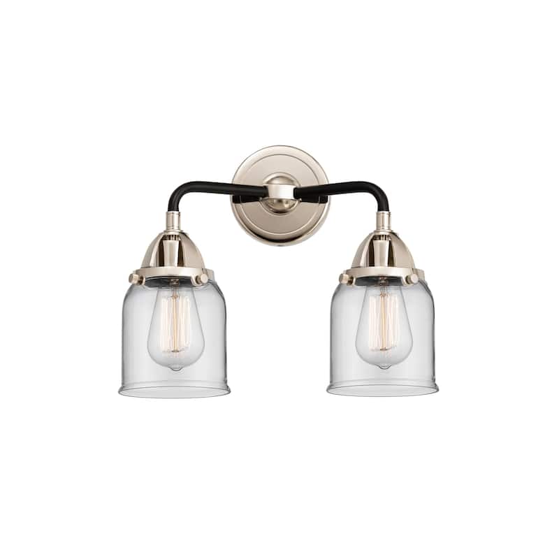 Innovations Lighting 288-2W-12-13 Bell Vanity Bell 2 Light 13" Wide - Black Polished Nickel / Clear
