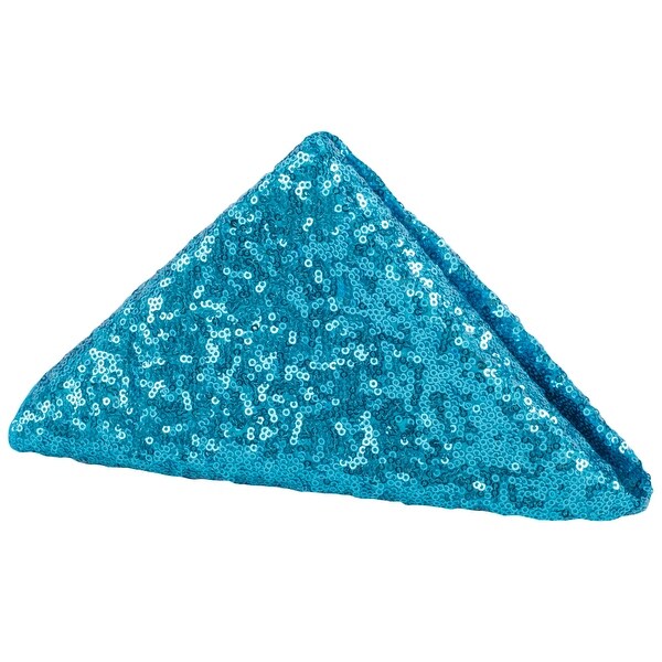10 Pieces, Glitz Sequin Napkin Sequin on Taffeta base Approx. 20"x20" square Edge: Serge - Aqua Blue
