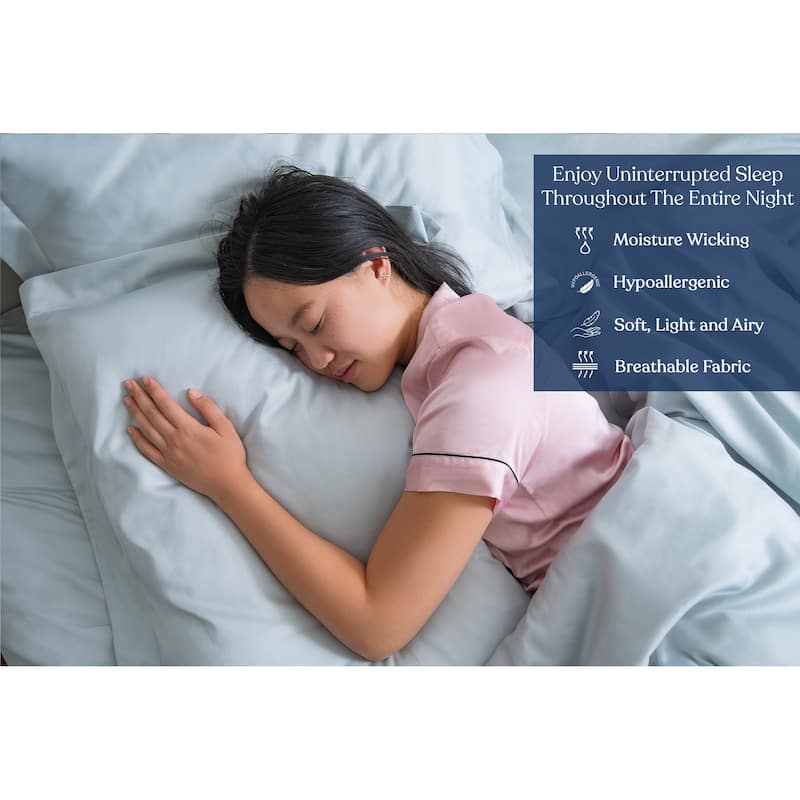 Delara GOTS Certified 100% Organic Cotton Bedding Bundle, Long Staple Cotton, Ultra Soft, Moisture-Wicking, Smooth & Breathable