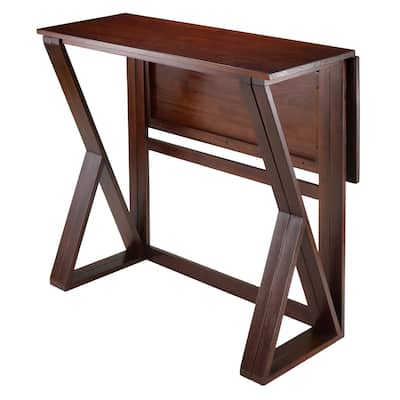 Harrington Drop Leaf High Table, Walnut - 39.37"W x 31.50"D x 36.22"H