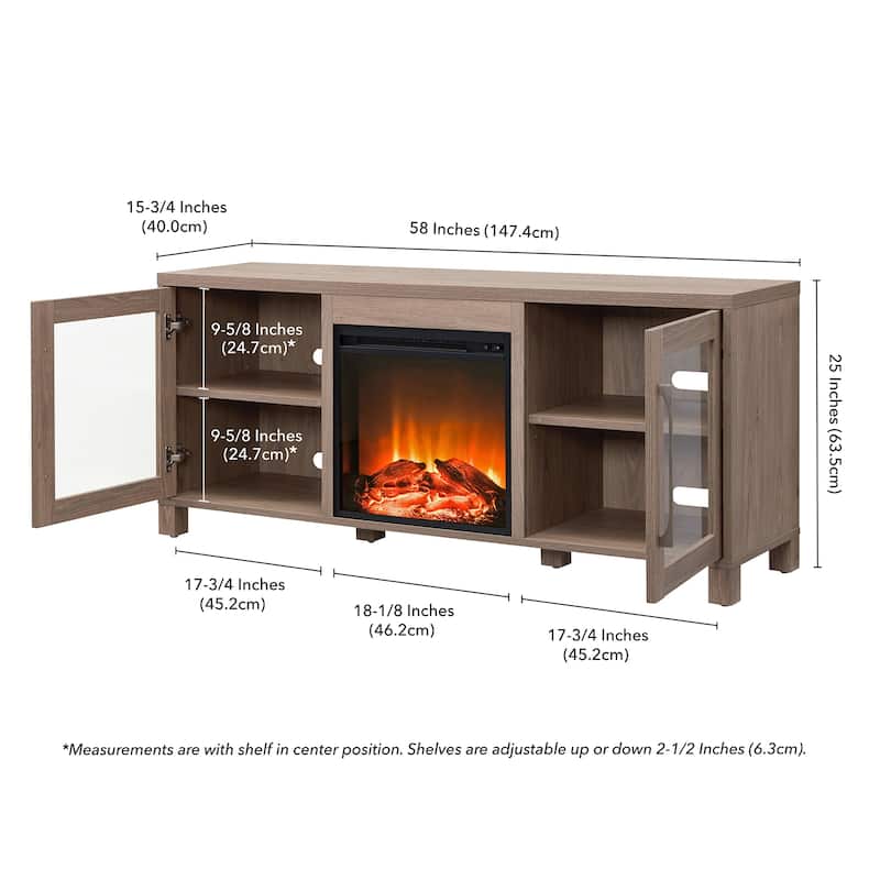 Quincy TV Stand with Fireplace Insert