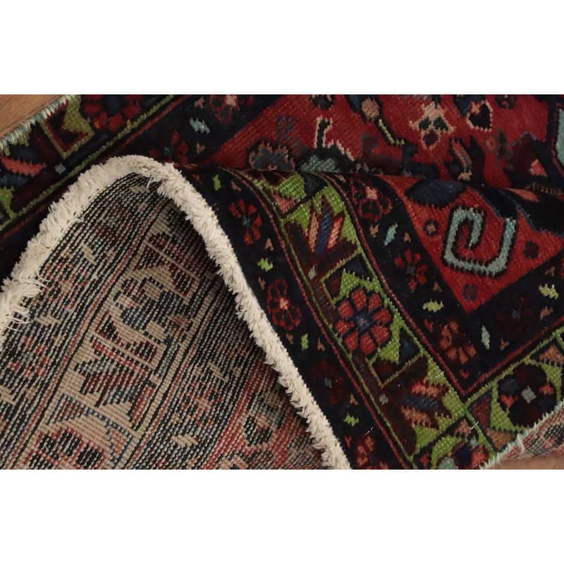 Hand Knotted Oriental 100% Wool Carpet Traditional Floral Oranges & Rust Tabriz Runner Rug - 10' 11'' X 2' 10''