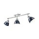 preview thumbnail 2 of 2, Yep by Golden Lighting Duncan 3-light Semi-Flush Mount in Chrome and Navy Blue shade - 3-Light Semi-flush