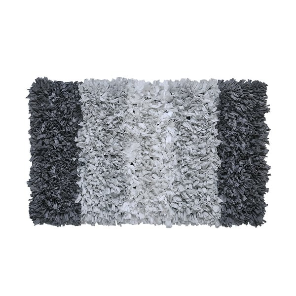 VCNY Home Grey/White Ombre Cotton Paper Shag Bath Rug - Bed Bath ...