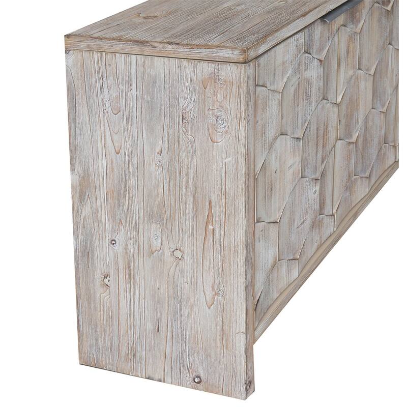 Farmhouse Style 4 Door Wooden Cabinet Sideboard Buffet Server Cabinet