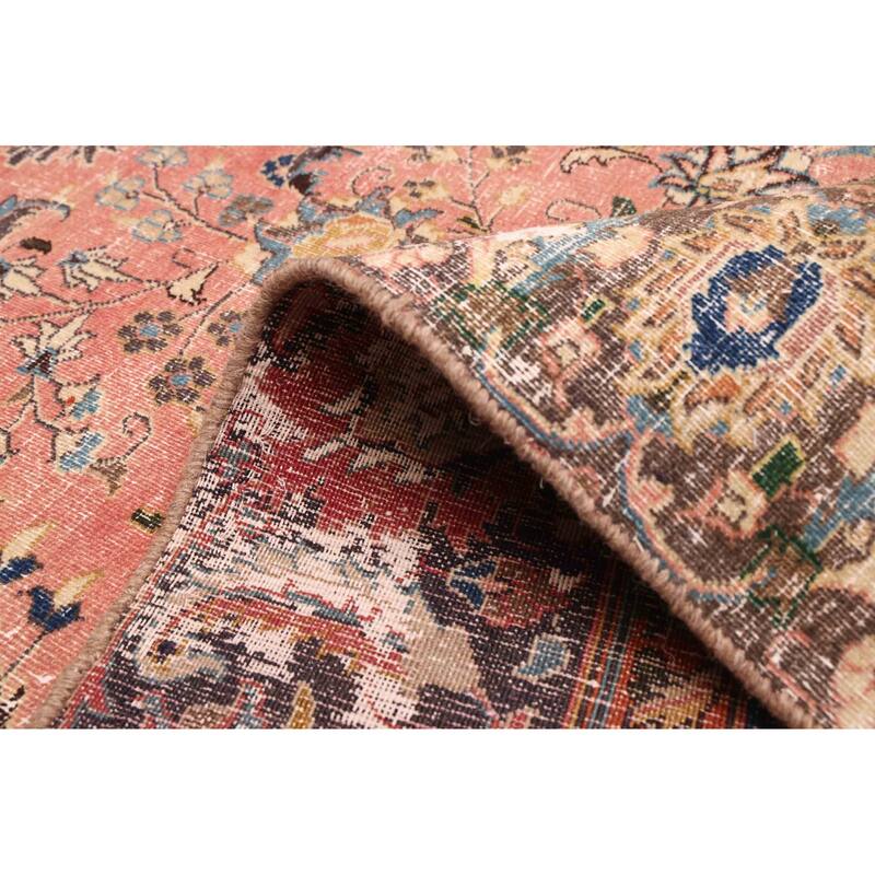 ECARPETGALLERY Hand-knotted Antalya Vintage Salmon Wool Rug - 8'6 x 11'6