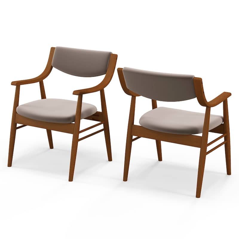 Gymax Set Of 4 PU Leather/Velvet Dining Chair w/ Padded Seat & Back