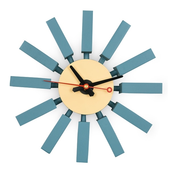 LeisureMod Vdara Modern Design Block Silent Non-Ticking Wall Clock. Opens flyout.