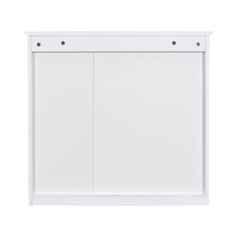 30'' x 28'' Wall Mounted Storage Cabinet for Bathroom,Mirror Cabinet with 3 Open Shelves