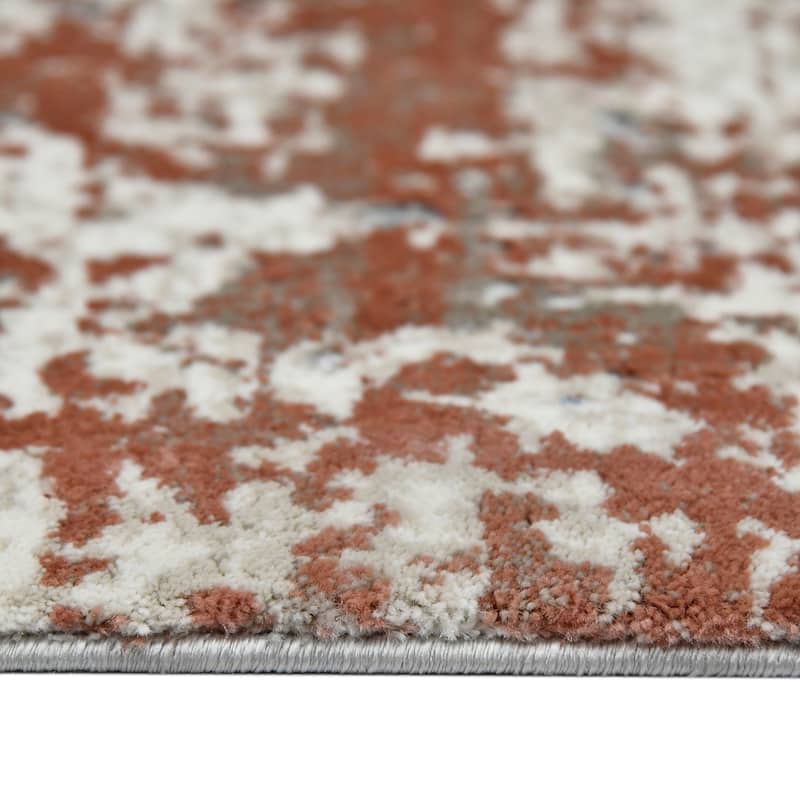 Sylvia Cherene Red Polyester Blend Performance Area Rug