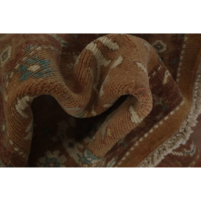 Hand Knotted Oriental 100% Wool Carpet Traditional All-Over Brown Ziegler Area Rug - 3' 11'' X 2' 1''